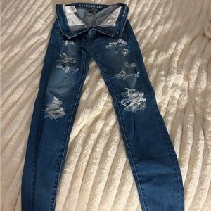 American Eagle Outfitters Ripped Blue Denim Jeans